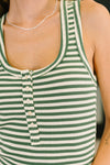 Hazel Blues® |  Snaccident Waiting to Happen Scooped Neck Tank in Green