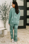 Hazel Blues® |  Snowflake Sniffles Pajama Set in Hunter Green