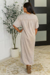 Hazel Blues® |  Soft But Savage Casual T-Shirt Dress in Beige