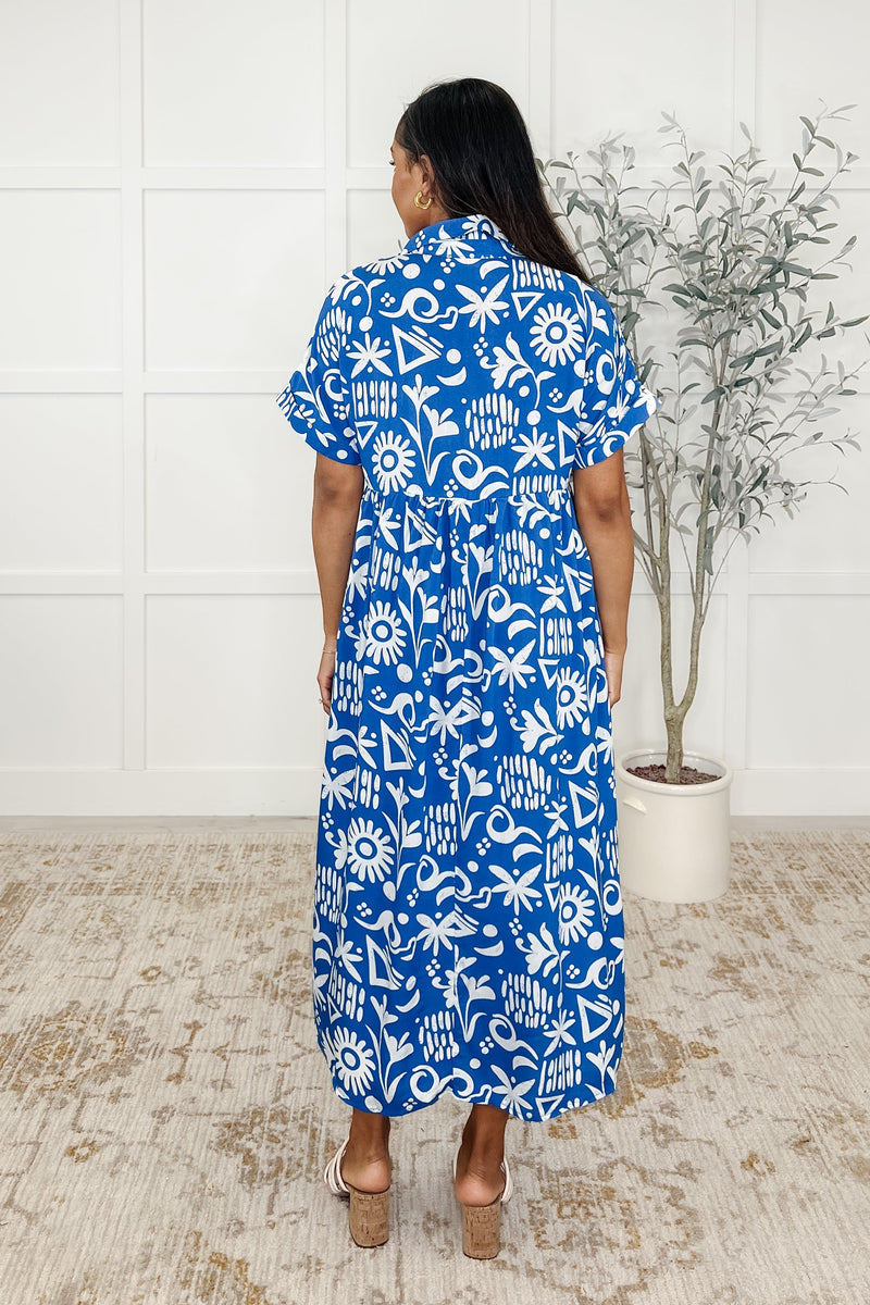 Hazel Blues® |  Soft Sonata V-Neck Dress in Blue