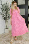 Hazel Blues® |  Softly Spoken Textured V-Neck Dress in Hot Pink