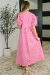 Hazel Blues® |  Softly Spoken Textured V-Neck Dress in Hot Pink