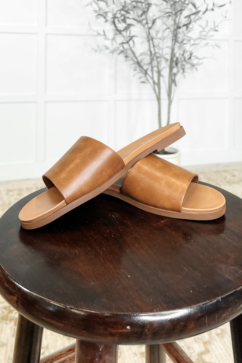 Hazel Blues® |  Sole Mate Slip on Sandals in Tan