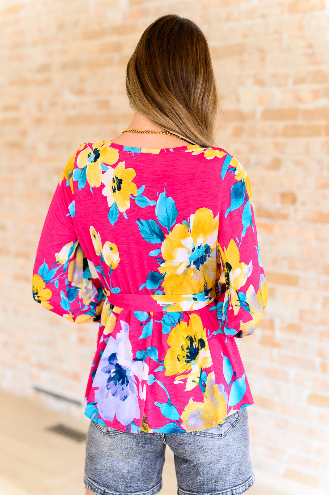 Hazel Blues® |  Spring to Be Sprung V-Neck Floral Blouse