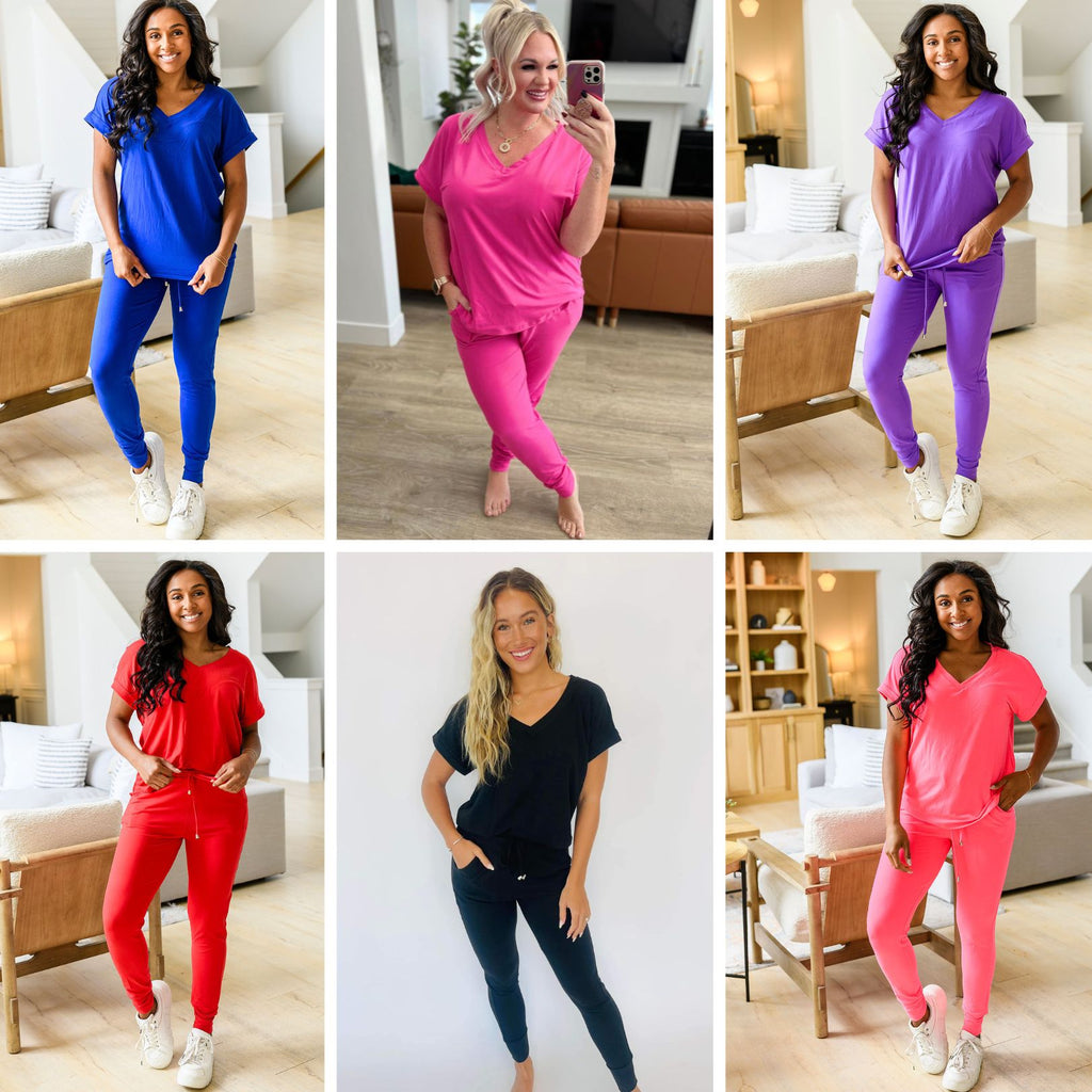 Hazel Blues® |  PREORDER: Krisie V-Neck Lounge Set in Six Colors