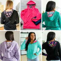 Hazel Blues® |  Audre Half Zip Hoodie in Six Colors