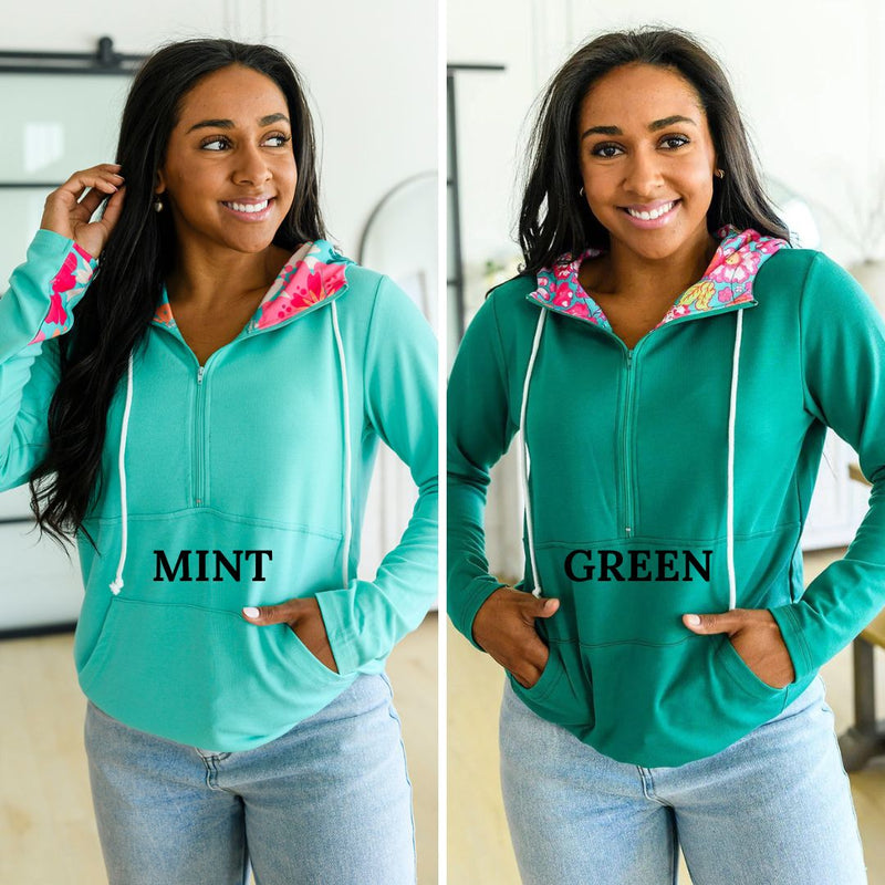 Hazel Blues® |  Audre Half Zip Hoodie in Six Colors