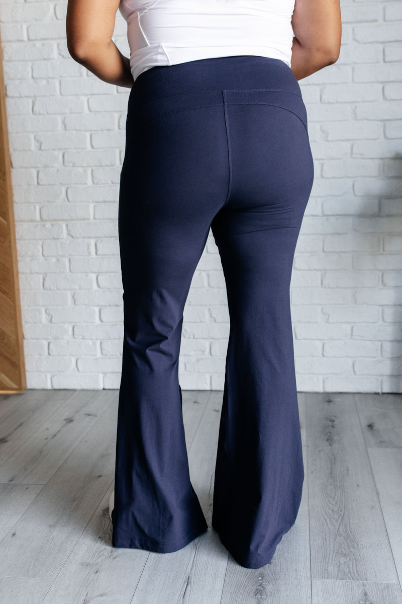 Hazel Blues® |  Stamina Stride Flare Leggings in Navy