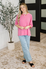 Hazel Blues® |  Stay On Top Relaxed Tee in Candy Pink