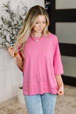 Hazel Blues® |  Stay On Top Relaxed Tee in Candy Pink