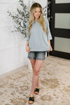 Hazel Blues® |  Stay On Top Relaxed Tee in Light Grey