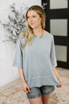 Hazel Blues® |  Stay On Top Relaxed Tee in Light Grey