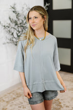 Hazel Blues® |  Stay On Top Relaxed Tee in Light Grey