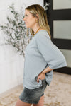 Hazel Blues® |  Stay On Top Relaxed Tee in Light Grey