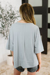 Hazel Blues® |  Stay On Top Relaxed Tee in Light Grey