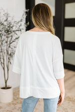 Hazel Blues® |  Stay On Top Relaxed Tee in Off White