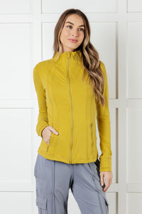 Hazel Blues® |  Staying Swift Activewear Jacket in Yellow Pear