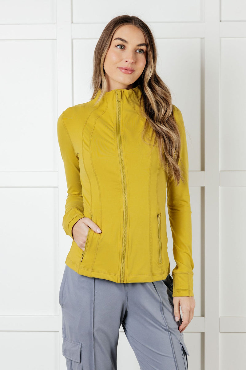 Hazel Blues® |  Staying Swift Activewear Jacket in Yellow Pear