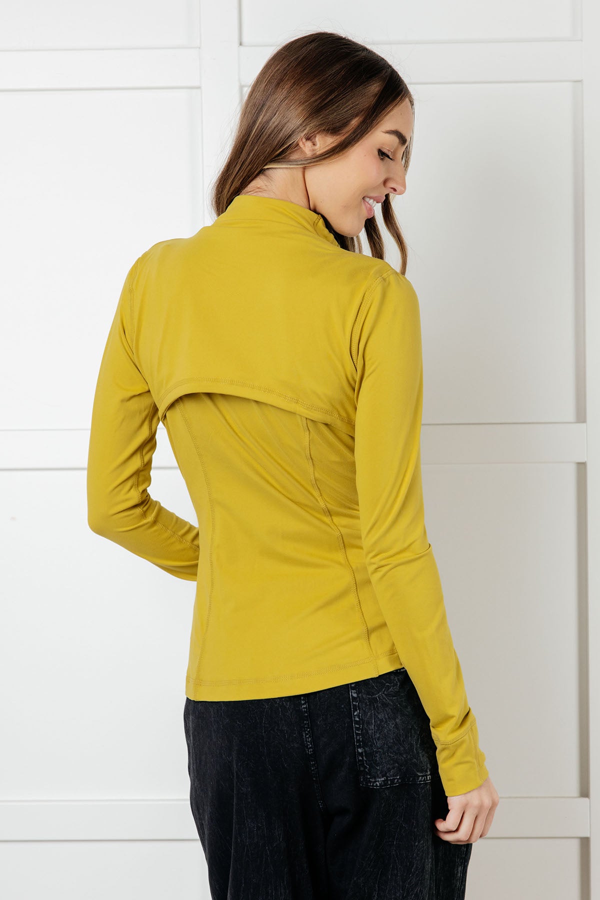 Hazel Blues® |  Staying Swift Activewear Jacket in Yellow Pear