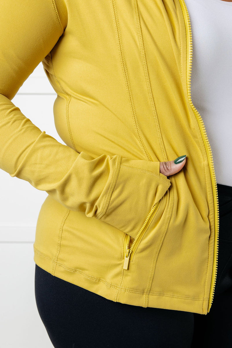 Hazel Blues® |  Staying Swift Activewear Jacket in Yellow Pear