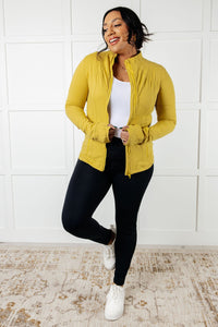 Hazel Blues® |  Staying Swift Activewear Jacket in Yellow Pear