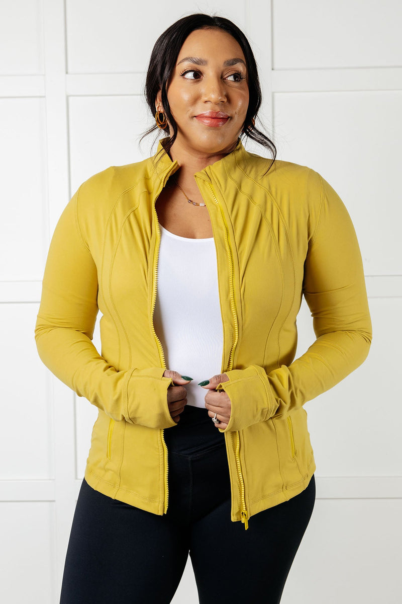 Hazel Blues® |  Staying Swift Activewear Jacket in Yellow Pear