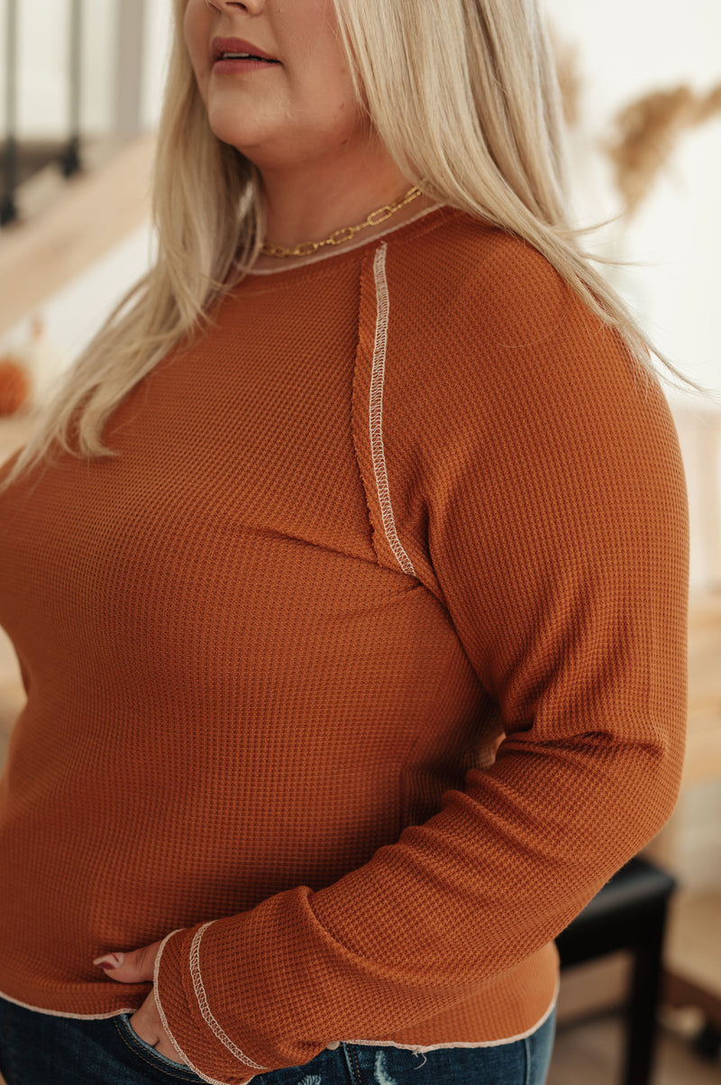 Hazel Blues® |  Stitch In Time Waffle Knit Top