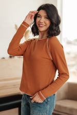 Hazel Blues® |  Stitch In Time Waffle Knit Top