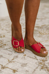 Hazel Blues® |  Strawberry Slip on Slide in Delight Red
