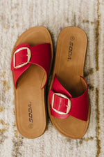 Hazel Blues® |  Strawberry Slip on Slide in Delight Red