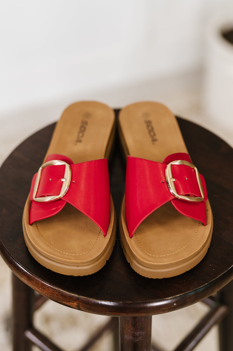 Hazel Blues® |  Strawberry Slip on Slide in Delight Red