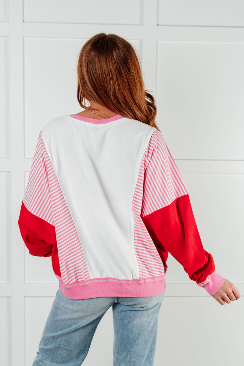 Hazel Blues® |  Stripes on My Sleeves Color Block Pullover