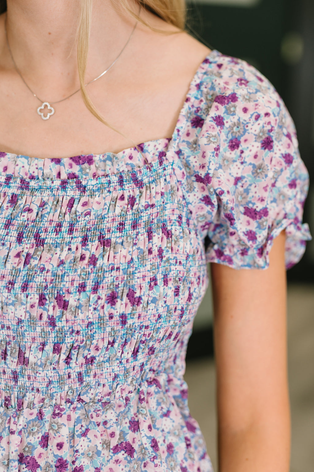 Hazel Blues® |  Sugar Talking Tiered Dress in Floral Print