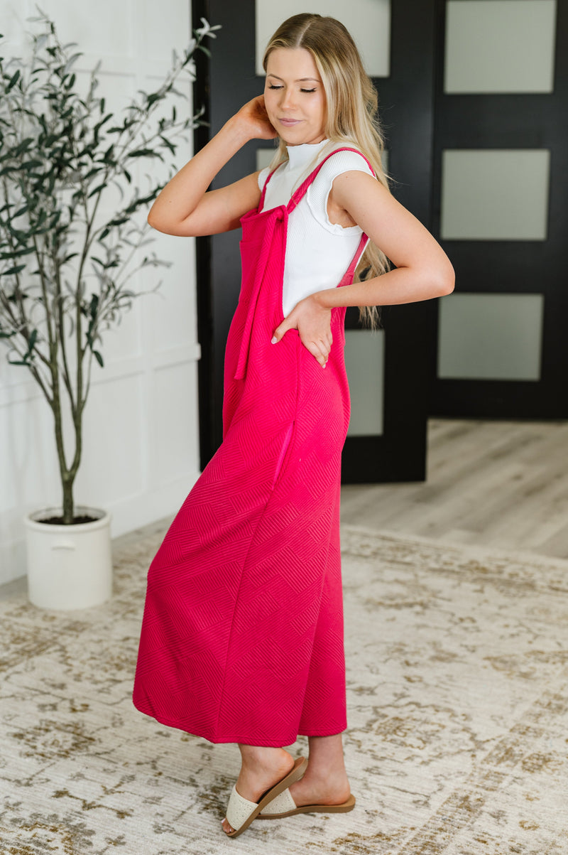 Hazel Blues® |  Suit Yourself Adjustable Strap Jumpsuit in Pink