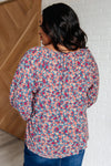 Hazel Blues® |  Sunday Brunch Blouse in Denim Floral