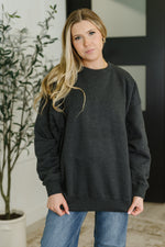 Hazel Blues® |  Sunday Snug Relaxed Pullover in Charcoal