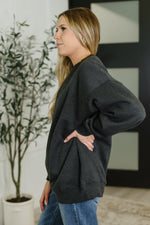 Hazel Blues® |  Sunday Snug Relaxed Pullover in Charcoal