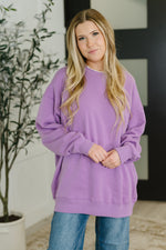 Hazel Blues® |  Sunday Snug Relaxed Pullover in Lavender