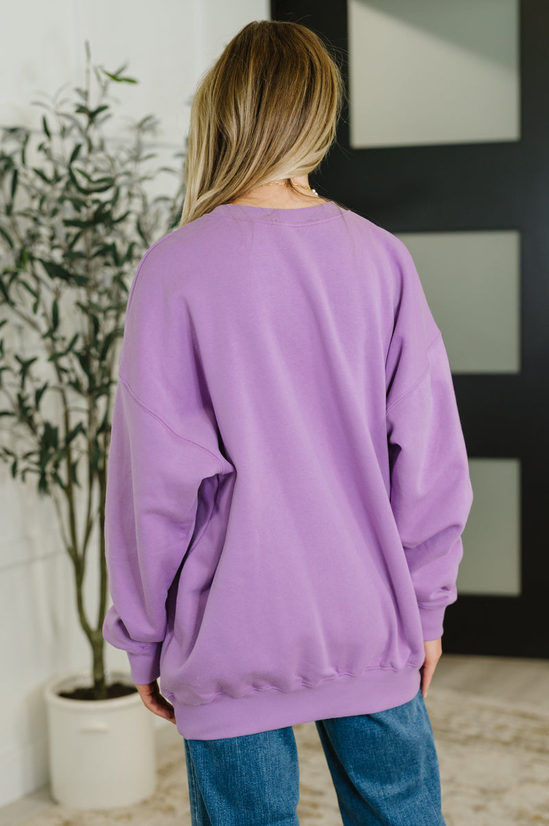 Hazel Blues® |  Sunday Snug Relaxed Pullover in Lavender