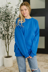 Hazel Blues® |  Sunday Snug Relaxed Pullover in Ocean Blue