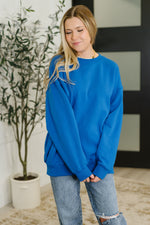 Hazel Blues® |  Sunday Snug Relaxed Pullover in Ocean Blue