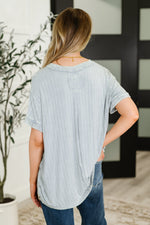 Hazel Blues® |  Sunday's Bestie Mineral Wash Top in Light Grey