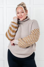Hazel Blues® |  Super Seasonal Patchwork Waffle Knit Sweater