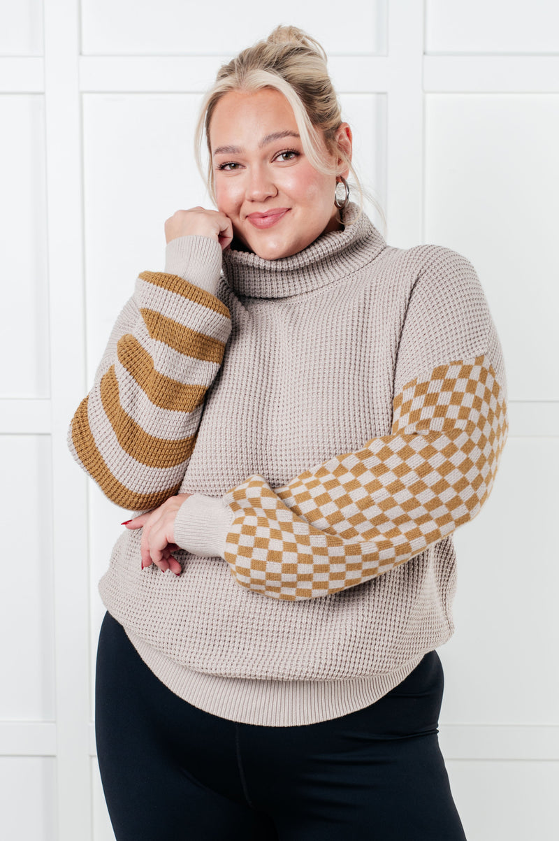 Hazel Blues® |  Super Seasonal Patchwork Waffle Knit Sweater