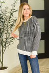Hazel Blues® |  Super Secret Chevron Sweater