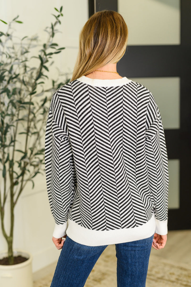 Hazel Blues® |  Super Secret Chevron Sweater