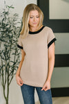 Hazel Blues® |  Sure Seems Sweet Contrast Trim Sleeveless Sweater