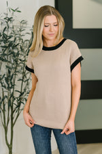 Hazel Blues® |  Sure Seems Sweet Contrast Trim Sleeveless Sweater