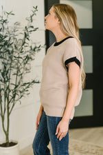 Hazel Blues® |  Sure Seems Sweet Contrast Trim Sleeveless Sweater