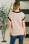 Hazel Blues® |  Sure Seems Sweet Contrast Trim Sleeveless Sweater